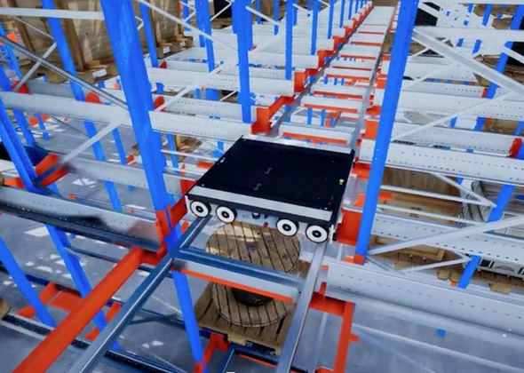 atlas_2d som beveger seg mellom et system av skinner